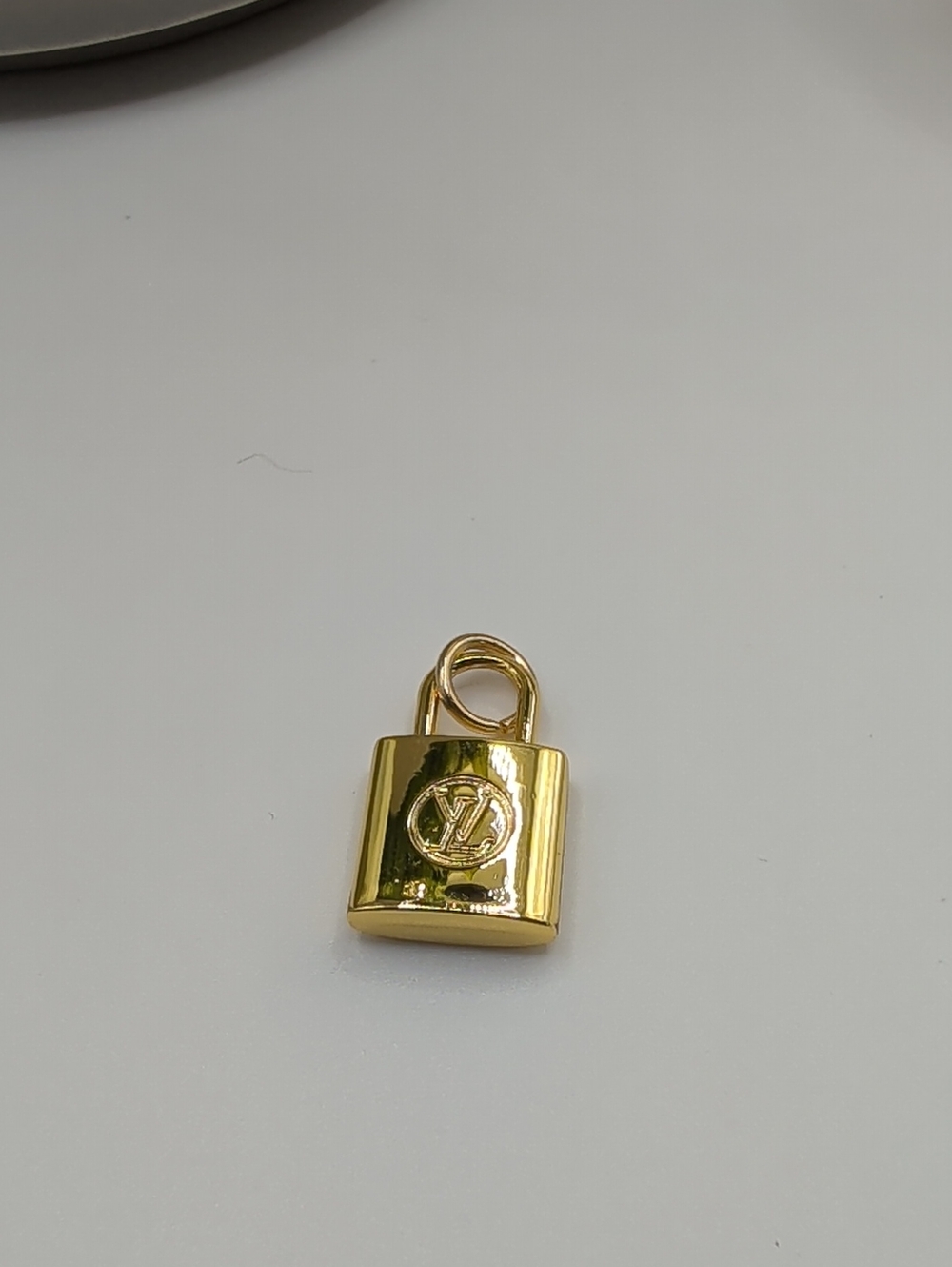 Padlock Shiny Gold Charm with LV Emblem